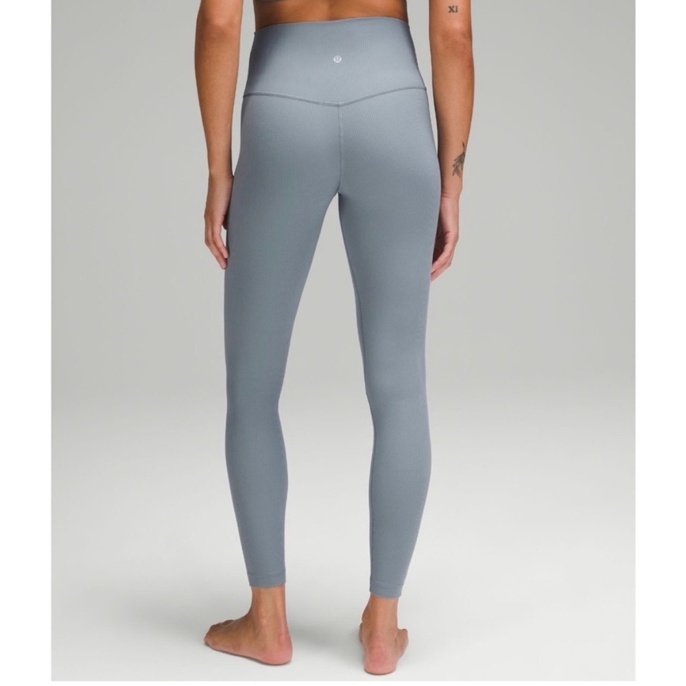 716. 🍋Lululemon athletica Align Ribbed HR pant 28” Belgian blue size 10 nwt